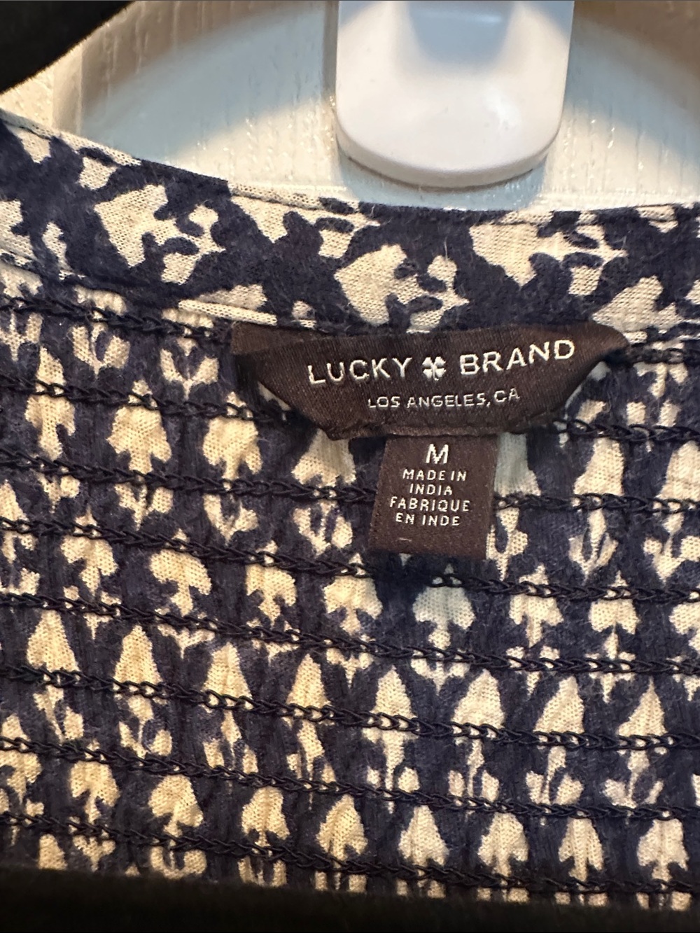 Lucky Brand Navy & Green Patterned Sleeveless Tank - Picture 2 of 5